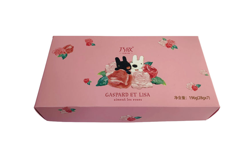 粉色玫瑰白卡纸盒
